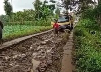Jalan Ruksak di Ngamprah Viral, Netizen Ramé Ménta Tulung ka KDM: KBB Teu Gaduh